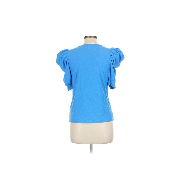 Nation Ltd Celine Puff Sleeve Top Royal Blue Sz L - Picture 2 of 8